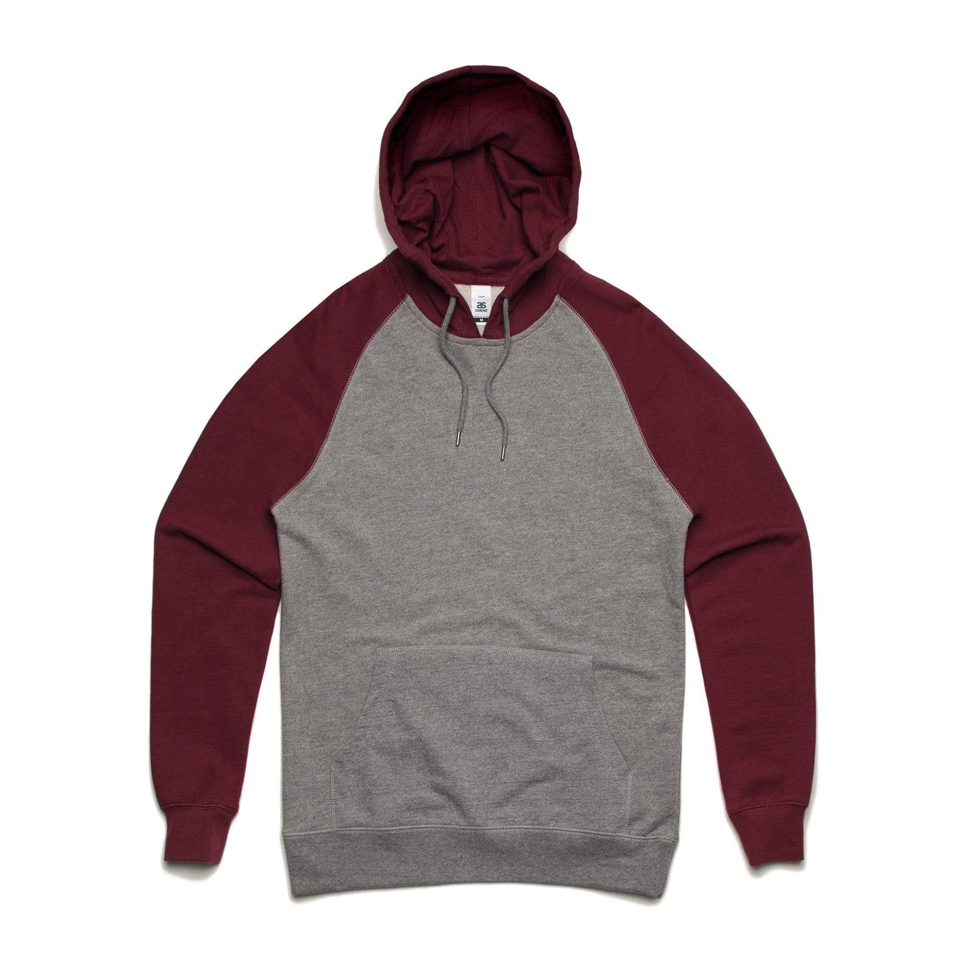 As Colour Men's case hoodie 5205 Casual Wear As Colour STEEL MARLE/BURGUNDY XSM 